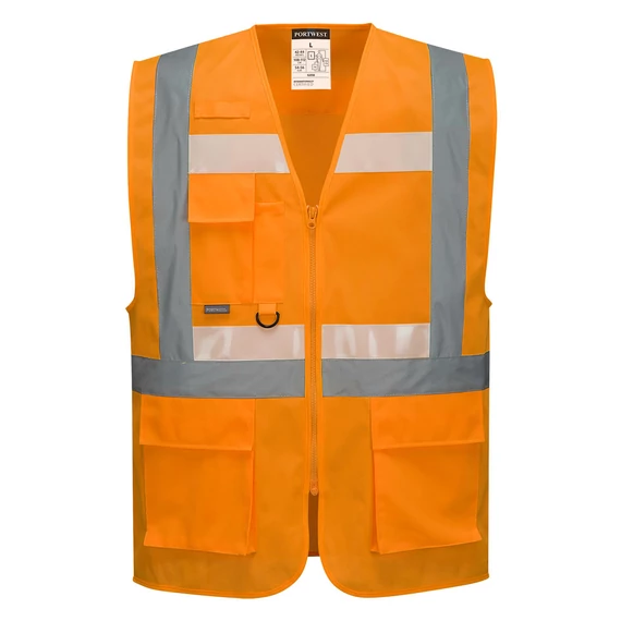 Portwest Glowtex vezetői mellény Ezee cipzárral